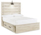 Cambeck  Panel Bed With 2 Storage Drawers With Mirrored Dresser And Chest