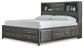 Caitbrook  Storage Bed With 8 Storage Drawers With Mirrored Dresser, Chest And Nightstand