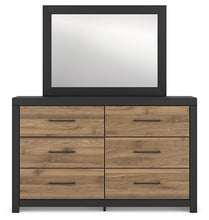 Load image into Gallery viewer, Vertani Twin Panel Bed with Mirrored Dresser
