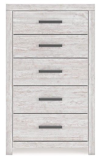 Cayboni Full Panel Bed with Mirrored Dresser and Chest