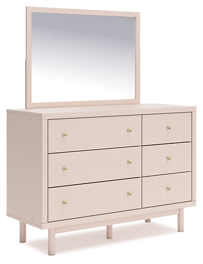 Wistenpine Twin Upholstered Panel Bed with Mirrored Dresser, Chest and 2 Nightstands