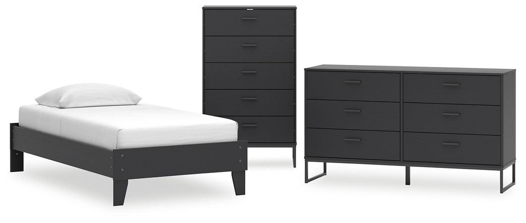 Socalle Twin Platform Bed with Dresser and Chest