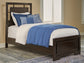 Covetown Twin Panel Bed with Mirrored Dresser and 2 Nightstands