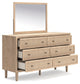 Cielden King Panel Headboard with Mirrored Dresser and Nightstand