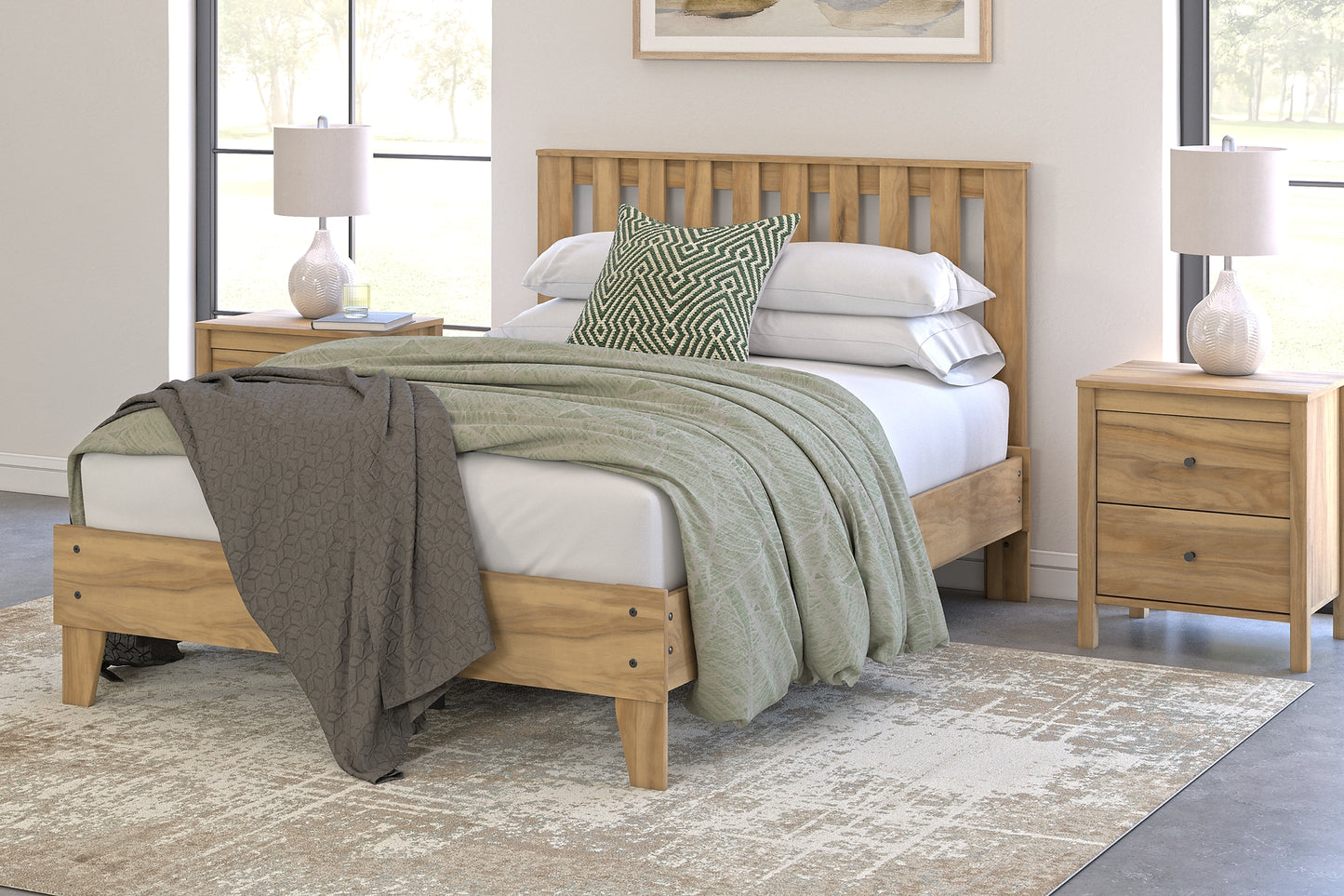 Bermacy Full Panel Headboard with Dresser, Chest and Nightstand