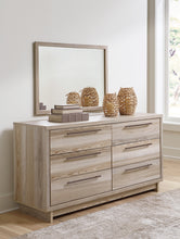 Load image into Gallery viewer, Hasbrick Queen Panel Headboard with Mirrored Dresser
