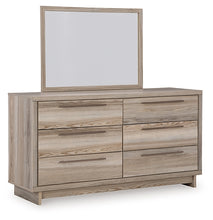 Load image into Gallery viewer, Hasbrick Queen Panel Headboard with Mirrored Dresser
