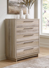 Load image into Gallery viewer, Hasbrick Queen Panel Headboard with Mirrored Dresser, Chest and Nightstand
