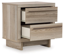 Load image into Gallery viewer, Hasbrick King Panel Headboard with Mirrored Dresser, Chest and Nightstand
