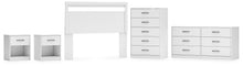 Load image into Gallery viewer, Flannia Queen Panel Headboard with Dresser, Chest and 2 Nightstands
