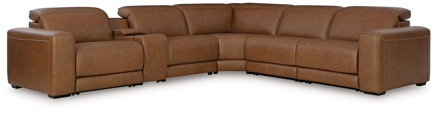 Magic Man 6-Piece Power Reclining Sectional with Console