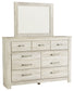 Bellaby  Panel Headboard With Mirrored Dresser