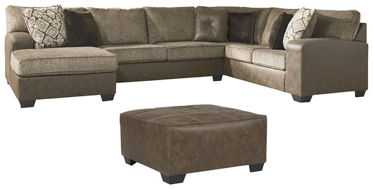 Abalone 3-Piece Sectional with Ottoman