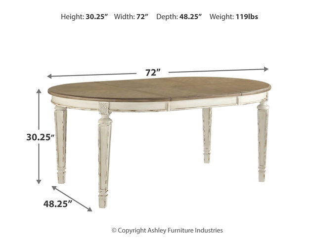 Realyn Dining Table and 4 Chairs