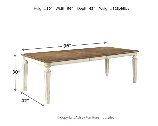 Realyn Dining Table and 4 Chairs