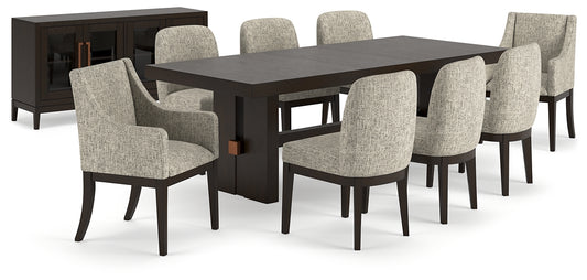 Burkhaus Dining Table and 8 Chairs with Storage