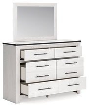 Load image into Gallery viewer, Schoenberg Queen Panel Bed with Mirrored Dresser, Chest and Nightstand
