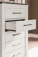 Load image into Gallery viewer, Schoenberg Queen Panel Bed with Mirrored Dresser, Chest and Nightstand
