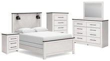 Load image into Gallery viewer, Schoenberg Queen Panel Bed with Mirrored Dresser, Chest and Nightstand
