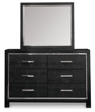 Load image into Gallery viewer, Kaydell King Upholstered Panel Platform Bed with Mirrored Dresser and Chest
