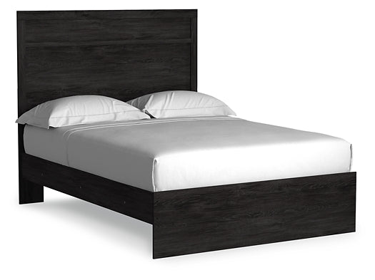 Belachime Full Panel Bed with Mirrored Dresser