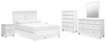 Load image into Gallery viewer, Fortman Queen Panel Bed with Mirrored Dresser, Chest and 2 Nightstands
