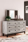 Vessalli King Panel Headboard with Mirrored Dresser, Chest and 2 Nightstands