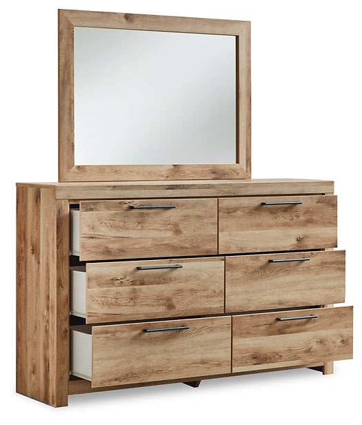 Hyanna Twin Panel Bed with Storage with Mirrored Dresser, Chest and Nightstand