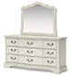 Arlendyne King Upholstered Bed with Mirrored Dresser, Chest and Nightstand